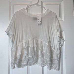 Urban Outfitters white lace cotton crop top